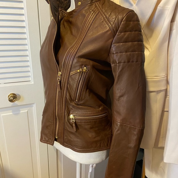 Massimo Dutti Jackets & Blazers - Massimo Dutti Chestnut Leather Jacket